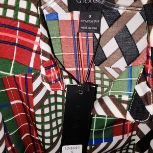 Gracia Multicolor Plaid Button Down Shirt